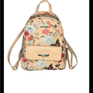 🔥BIG BUDDHA pink backpack with beautiful vibrant flowers and gold Size: OS🔥